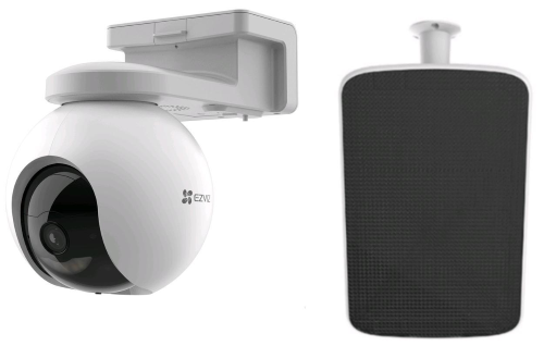 EZVIZ KIT HB8 TELECAMERA MOTORIZZATA DA ESTERNO A BATTERIA RICARICABILE 4Mpx + PANNELLO SOLARE DI ALIMENTAZIONE